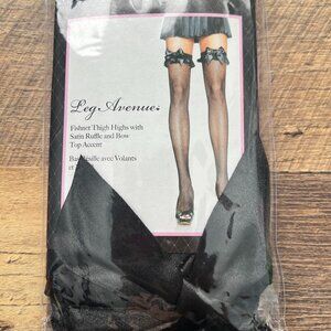 Fishnet Thigh High with Bow